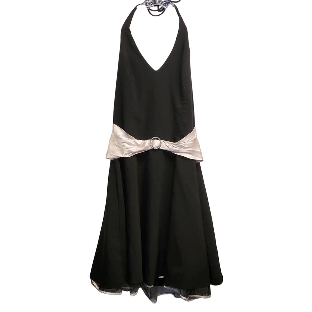 STUDIO 1940 Women's Retro Halter Top Midi Dress Tule lined Plus Size 18